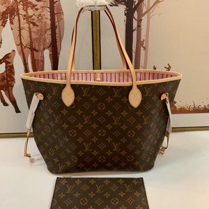LV💘 NEVERFULL 🎀 Monogram Canvas Bag PINK